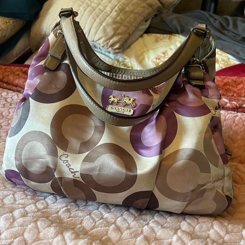 Coach Purple and Brown Women's Bag